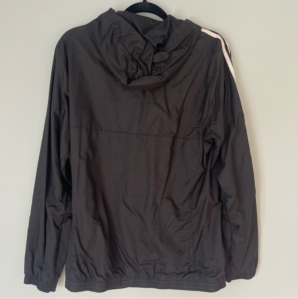 Adidas Black White Full Zip Training Windbreaker Jacket Size Medium Unisex - Picture 5 of 7
